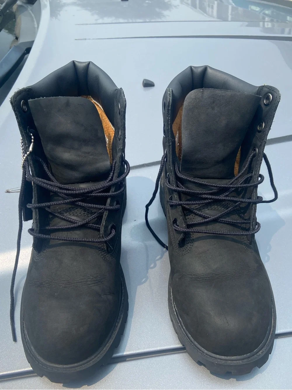Timberland Kids Black Nubuck Lace-Up Ankle Boots size 6